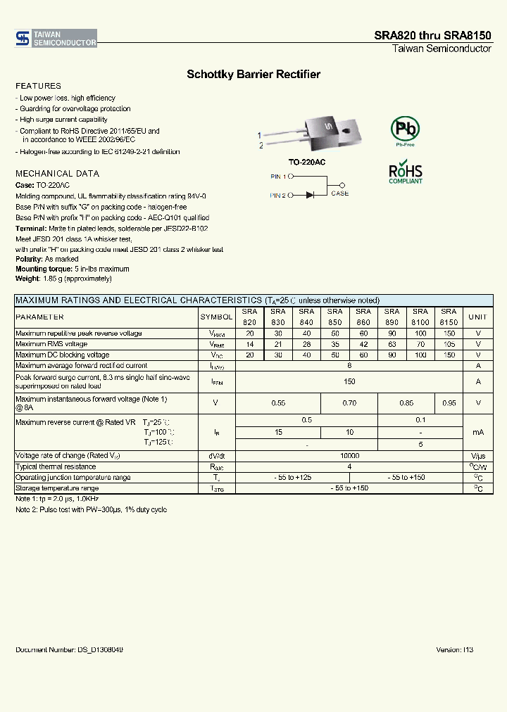 SRA860_9033263.PDF Datasheet