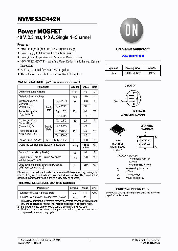 NVMFS5C442NAFT1G_9057121.PDF Datasheet