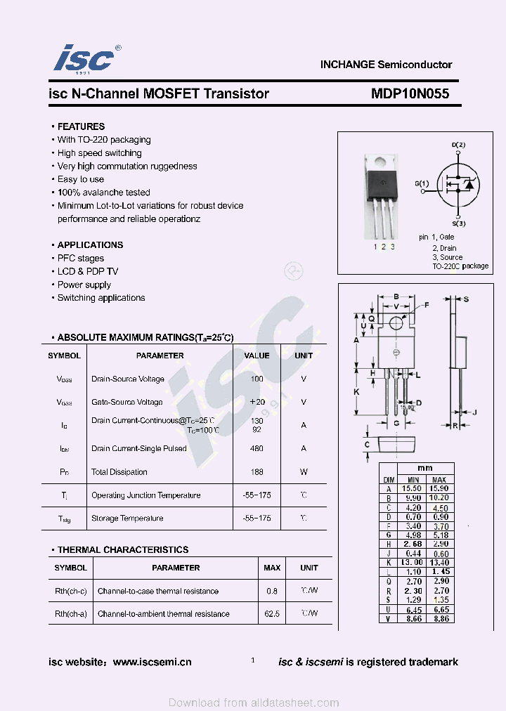 MDP10N055_9058233.PDF Datasheet