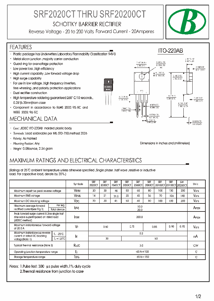 SRF2020CT_9067368.PDF Datasheet