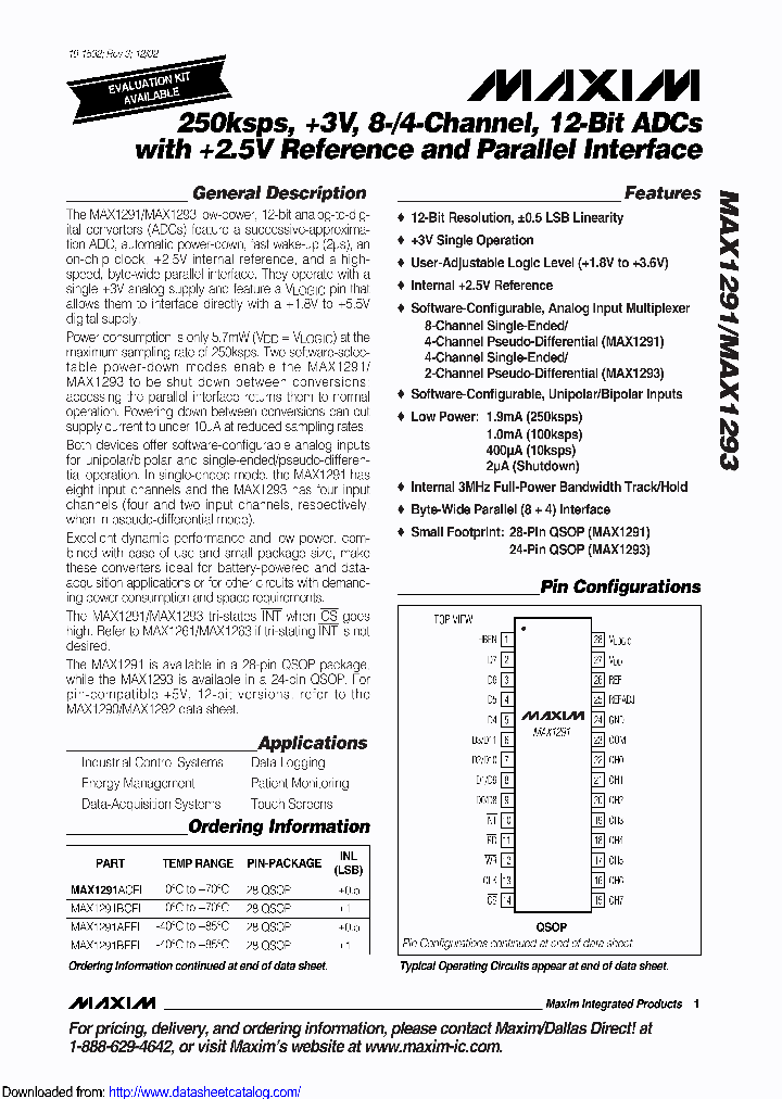 MAX1293XSEVKIT_9101531.PDF Datasheet